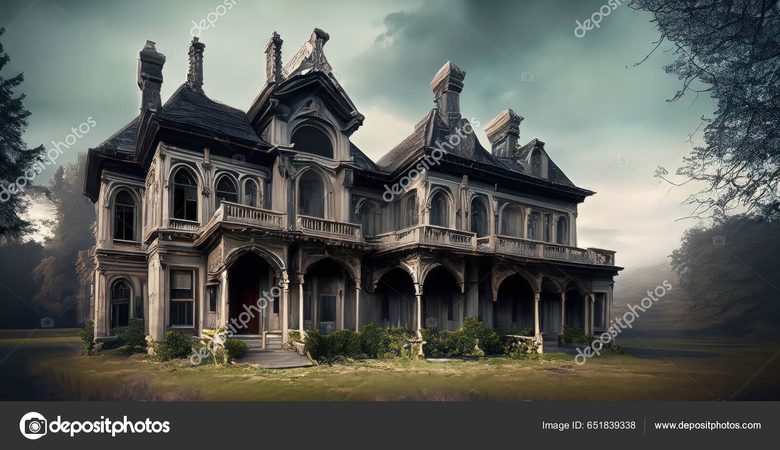 Abandoned Victorian Mansion Sunny Day High Quality Image Stock Photo by ©serraiocco.tino.gmail