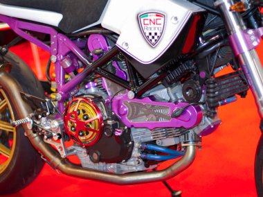 Verona, İtalya - 2018 01 12: MBE Verona Bisiklet Fuarı Bisiklet Fuarı ve Özel Araba Exibituonu - Ducati Motor. Yüksek kalite fotoğraf