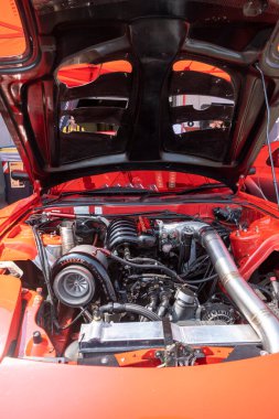 Modena, İtalya: 2023 06 03 JCM Japon Araç Buluşması bedava Japon arabası rallisi Mazda Rx7 Motor. Yüksek kalite fotoğraf