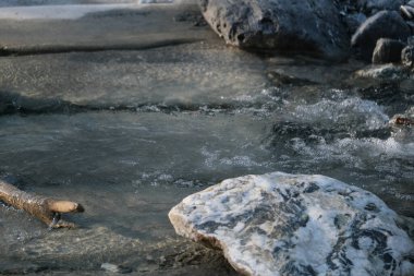 Nehir yatağında kristal berrak su. Yüksek kalite fotoğraf