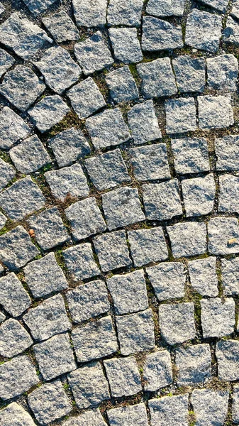 Römisches Kopfsteinpflaster Der Mittelalterlichen Straße Italiens Hochwertiges Foto — Stockfoto