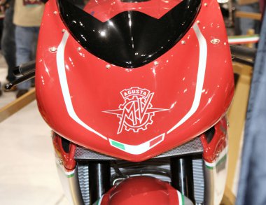 Milano, İtalya - 2021 11: Eicma Milano Bisiklet Fuarı Mv Agusta. Yüksek kalite fotoğraf