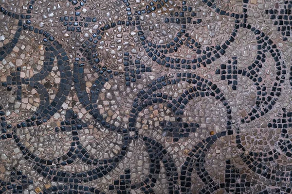 Rio Seixo Mosaico Com Motivo Floral Foto Alta Qualidade — Fotografia de Stock