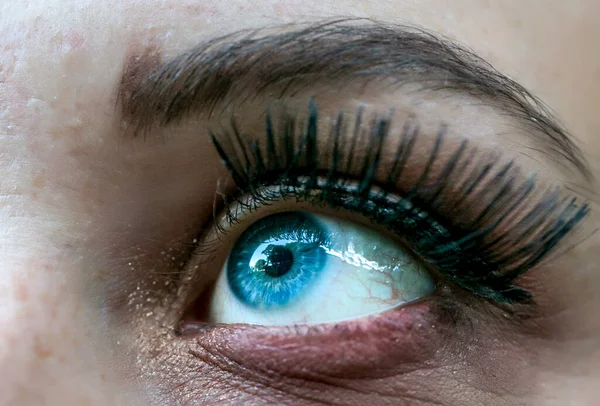 Hermosa Chica Vestida Oscuro Steampunk Detalles Ojos Azules Foto Alta —  Fotos de Stock