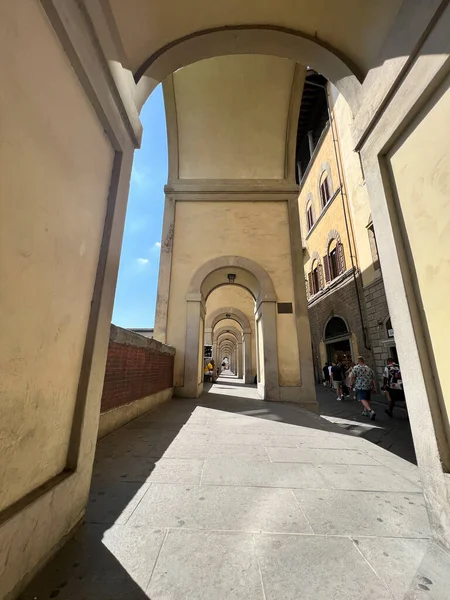 Florence Arches Arno River Sunny Day High Quality Photo — Stock Photo, Image