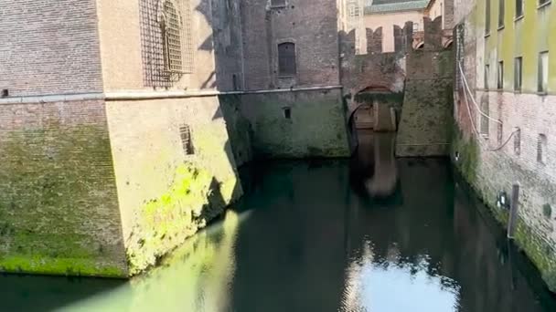 Panorama Der Burg Von Mantua Mit Burggraben Und Wehrmauern Hochwertiges — Stockvideo