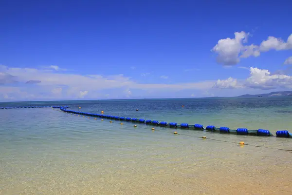 Okinawa Praia Japão Com Recife Coral Dia Ensolarado Foto Alta — Fotografia de Stock