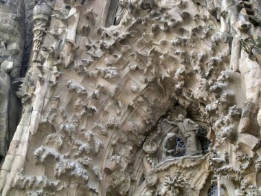 Barselona İspanya: 2004 06 Sagrada Familia şehir merkezindeki mimari detaylar ve iskeleler. Yüksek kalite fotoğraf