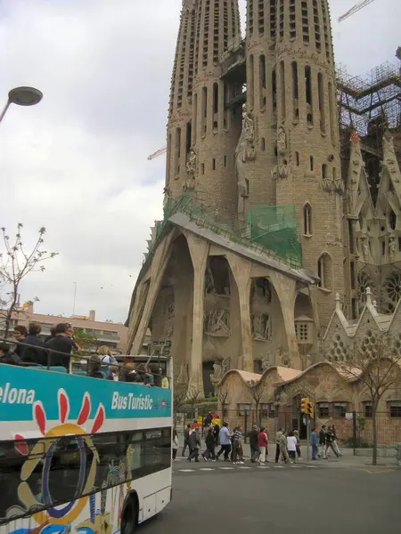 Barcelone Espagne 2004 Sagrada Familia Center City Architectural Detail Work — Photo