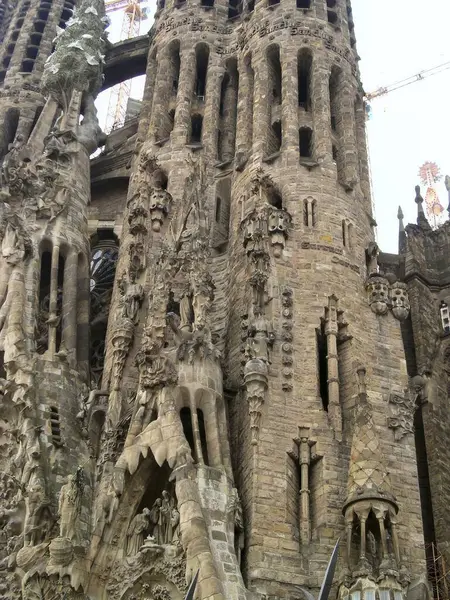 Barcelona Espanha 2004 Sagrada Família Centro Cidade Trabalho Detalhe Arquitetônico — Fotografia de Stock