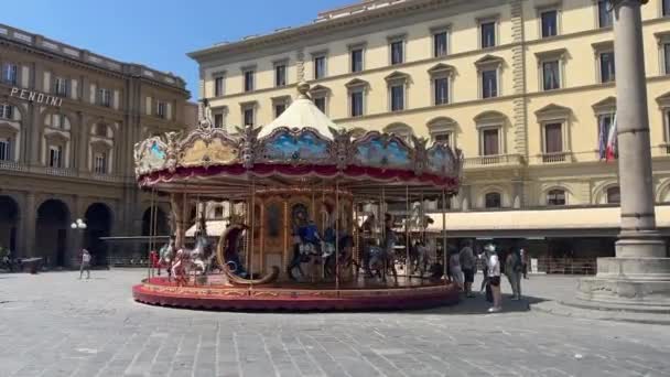 Firenze Talya 2023 Duomo Plaza Güneş Turistlerle Normal Bir Gün — Stok video