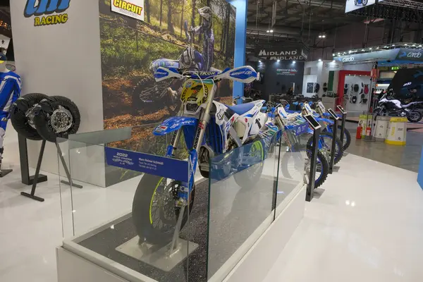 Milano, İtalya - 2021 11: Eicma Milano Bisiklet Fuarı SuperMortard S1Gp Marc Schmidt. Yüksek kalite fotoğraf