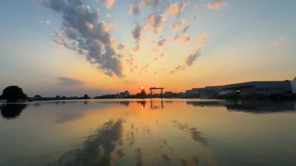 Річці Вигині Кремоні Заході Сонця Високоякісні Кадри — стокове відео