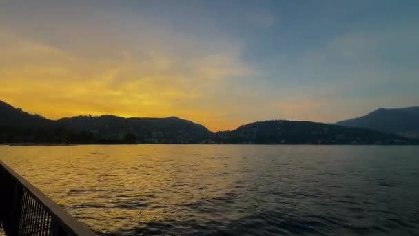 Lago Como Panorama Atardecer Imágenes Alta Calidad — Vídeo de stock