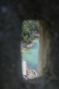 Lerici panorama of the gulf from a hole in the castle walls. High quality photo clipart