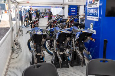 Trento, İtalya: MxGP Pietramurata ücretsiz uluslararası motokros Yamaha Junior Mjc Box etkinliği. Yüksek kalite fotoğraf