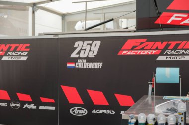 Trento, İtalya: MxGP Pietramurata ücretsiz uluslararası motokros Fantic MxGp Box etkinliği. Yüksek kalite fotoğraf