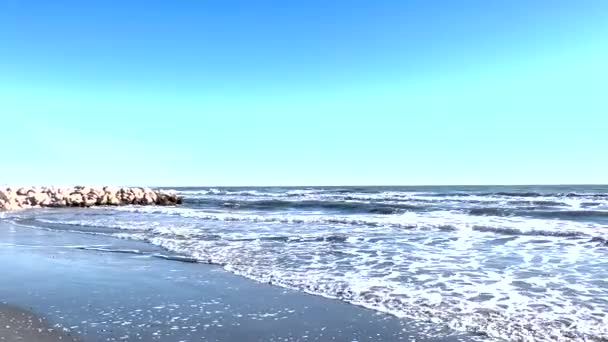 Середземне Море Навесні Узбережжі Романьї Червії — стокове відео