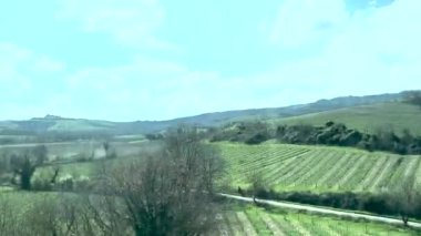 Roma 'nın başkenti etrafında İtalya' ya tren yolculuğu. Yüksek kalite 4k görüntü