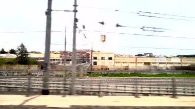Roma 'nın başkenti etrafında İtalya' ya tren yolculuğu. Yüksek kalite 4k görüntü
