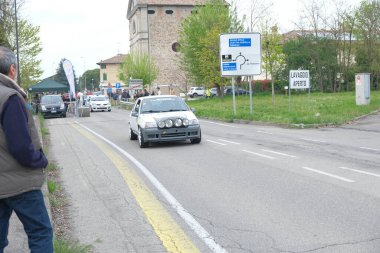 Reggio Emilia, Italy : 06 06 2019 Free Rally event with rally car Renault Clio Williams. High quality photo clipart