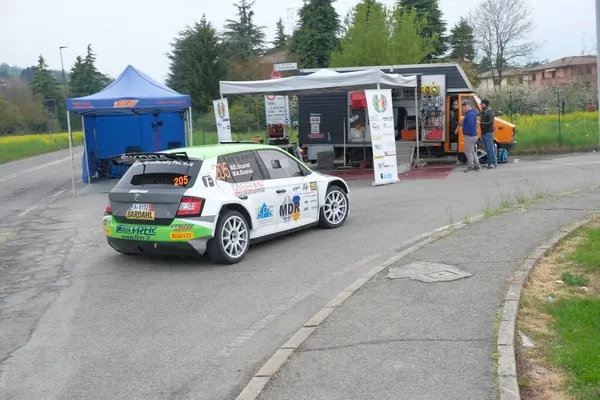 stock image Reggio Emilia, Italy : 06 06 2019 Free Rally event with racing car Skoda Fabia. High quality photo