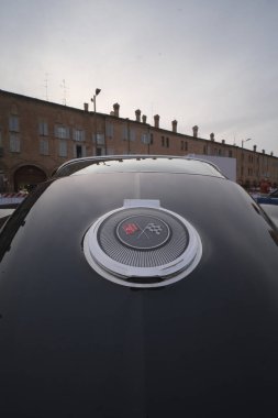 Carpi Modena, İtalya: 10 17 2021 Bedava klasik araba rallisi Alfa Romeo Montreal. Yüksek kalite fotoğraf