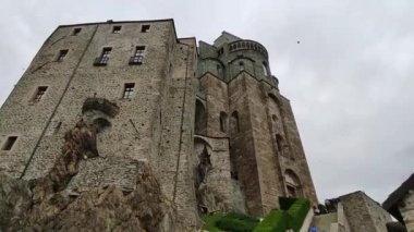 Sacra di San Michele, Torino dış görünüşü. Yüksek kalite 4k görüntü