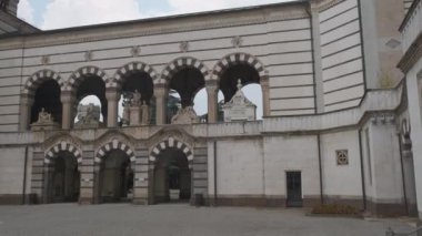 Milan anıtsal mezarlık genel bakışı. Yüksek kalite 4k görüntü