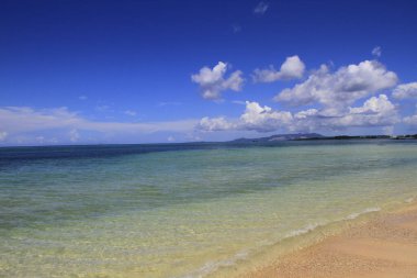 Güneşli bir günde Okinawa plajı. Yüksek kalite fotoğraf