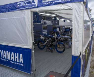 Trento , Italy : 04 2024 14 MxGP Pietramurata free event of international motocross Yamaha Monster Box . High quality photo clipart