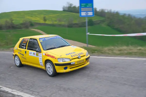 stock image Reggio Emilia, Italy : 06 06 2019 Free Rally event with group B car Peugeot 106 rally. High quality photo