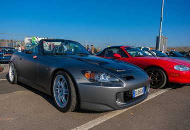 Cremona, İtalya: 11 01 01 2024 JCM Free Japon otomobil rallisi Honda S2000. Yüksek kalite fotoğraf