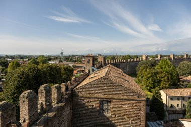 Antik ortaçağ duvarlı şehri Padua Italya, duvarlarda yürüyor. Yüksek kalite fotoğraf