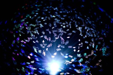 Işıklardan ve optik liflerden yapılmış arka plan. Yüksek kalite fotoğraf