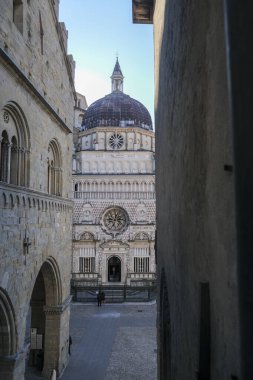 Bergamo Alta 'daki Colleoni Şapeli panoramik manzaralı. Yüksek kalite fotoğraf