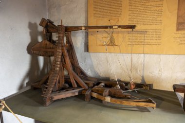 Ekranda Ortaçağ Siege Motor Taklidi. Yüksek kalite fotoğraf