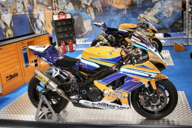 Verona, İtalya: 2025 01 24 MBE Motosiklet Fuarı Özel Motosiklet ve Özel Kaslı Araba Özel Etkinliği. Yüksek kalite fotoğraf