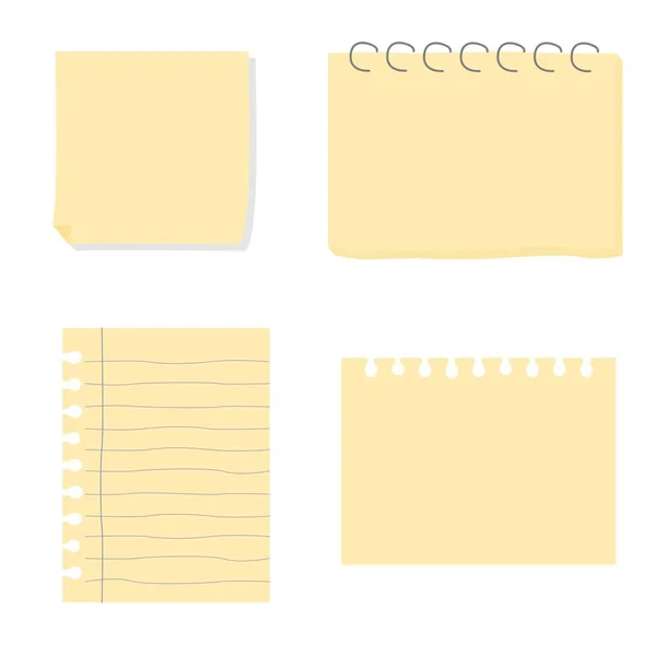 黄色的音符插图 粘性的音符 记事本从纸上撕下 — 图库照片