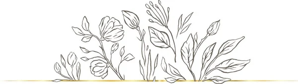 Diviseur Floral Cadre Mariage Vivre Nature Beauté Fleurs — Image vectorielle