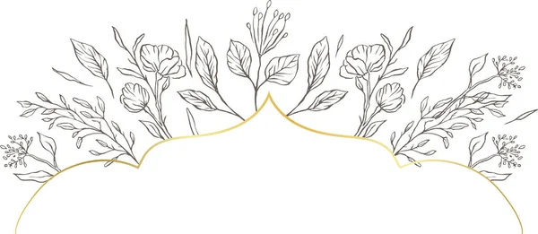 Diviseur Floral Cadre Mariage Vivre Nature Beauté Fleurs — Image vectorielle