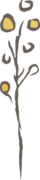 Magnolia Zlatá Květinová Linie Vektor Logo Elegantní Svatba Delikátní Divoká — Stockový vektor