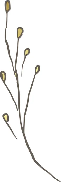 Magnolie Gold Blume Linie Vektor Logo Elegant Hochzeit Zarte Wildblume — Stockvektor
