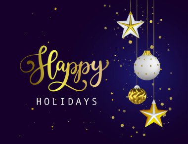 Noel ağacı topu 3d beyaz altın süs, Xmas oyuncak mücevheri, yeni yıl bomba ampulü hazırlama vektör kartı.