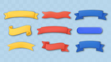 3d Ribbon Banner Metin Kutusu Plastik Başlık Rozet Eğri Eğri Vektör Tasarım Etiketi Çerçeve Çerçevesi Düğmesi