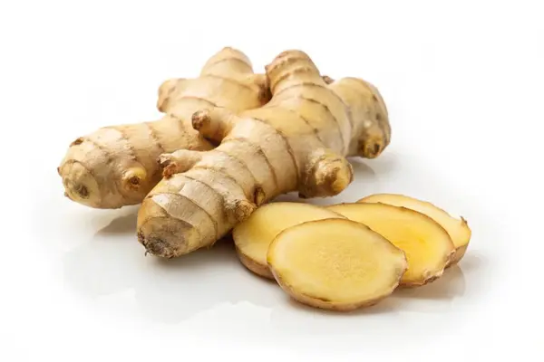 stock image fresh ginger root isolated on white background