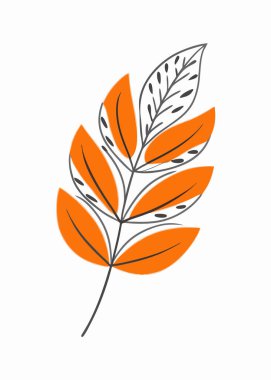 Leaf minimal vector art on white background