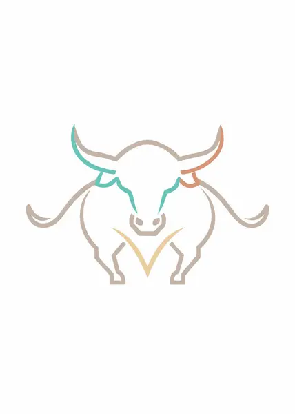 Stock vector Bull logo illustration on white background