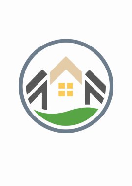 Minimalist real estate logo on white background