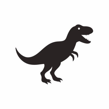 Beyaz arkaplanda minimalist T-rex logosu